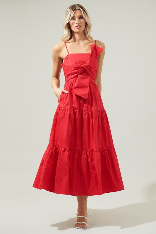 Helene Maxie Dress - Red