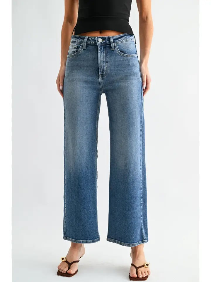Delilah Wide Leg Jeans - Dark Denim