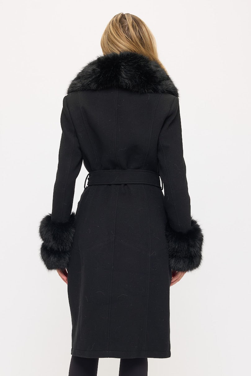 Be Glamorous Maxi Coat - Black