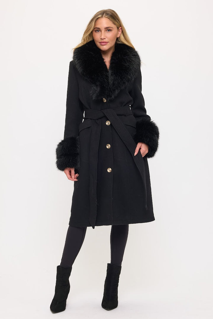 Be Glamorous Maxi Coat - Black