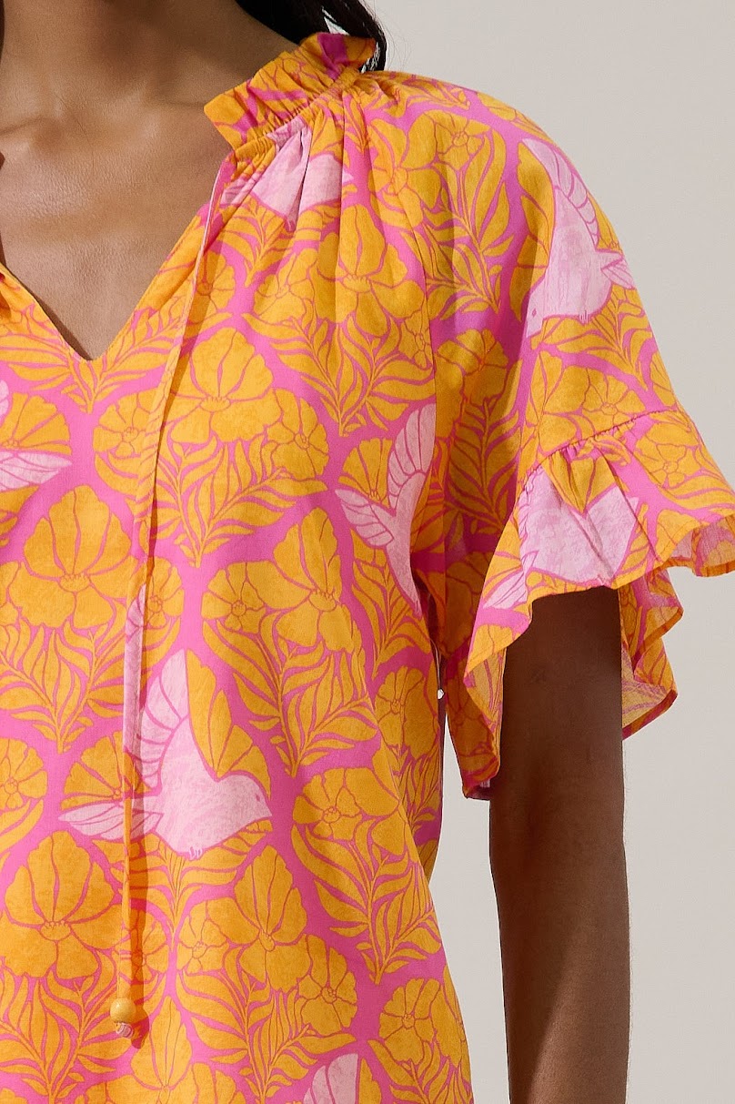 Jaidy Top - Orange Pink Multi