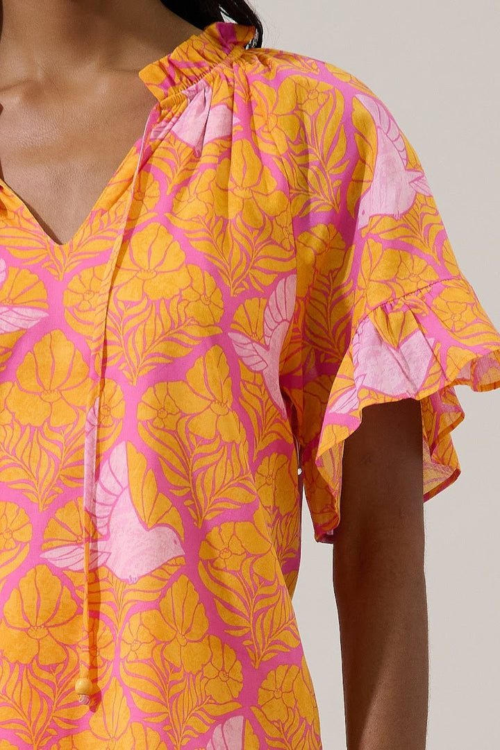 Jaidy Top - Orange Pink Multi