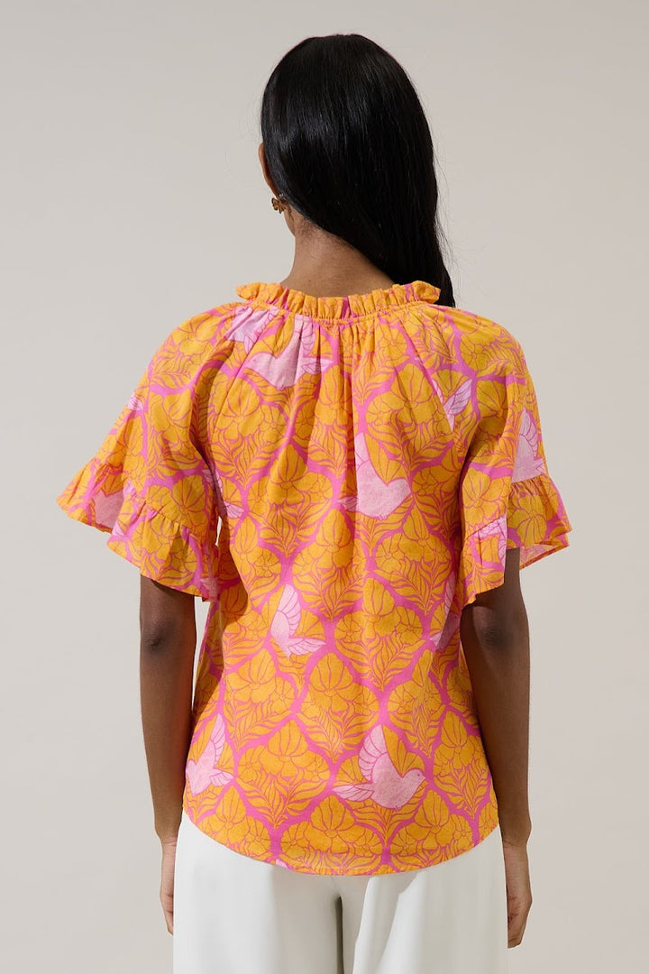 Jaidy Top - Orange Pink Multi