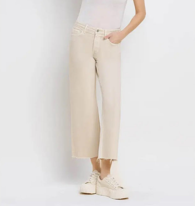 The Olivia HR Crop Jean - White Swan