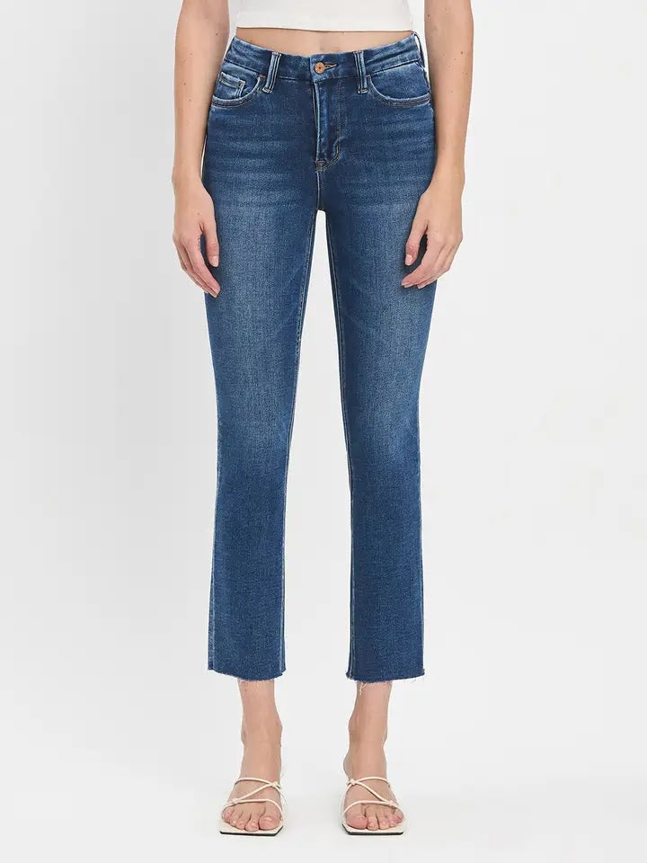 The Jeanne HR Slim Straight Jean - Delicate