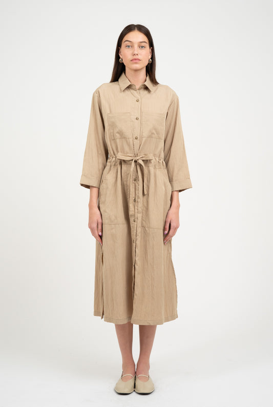 Marcia Shirt Dress - Beige