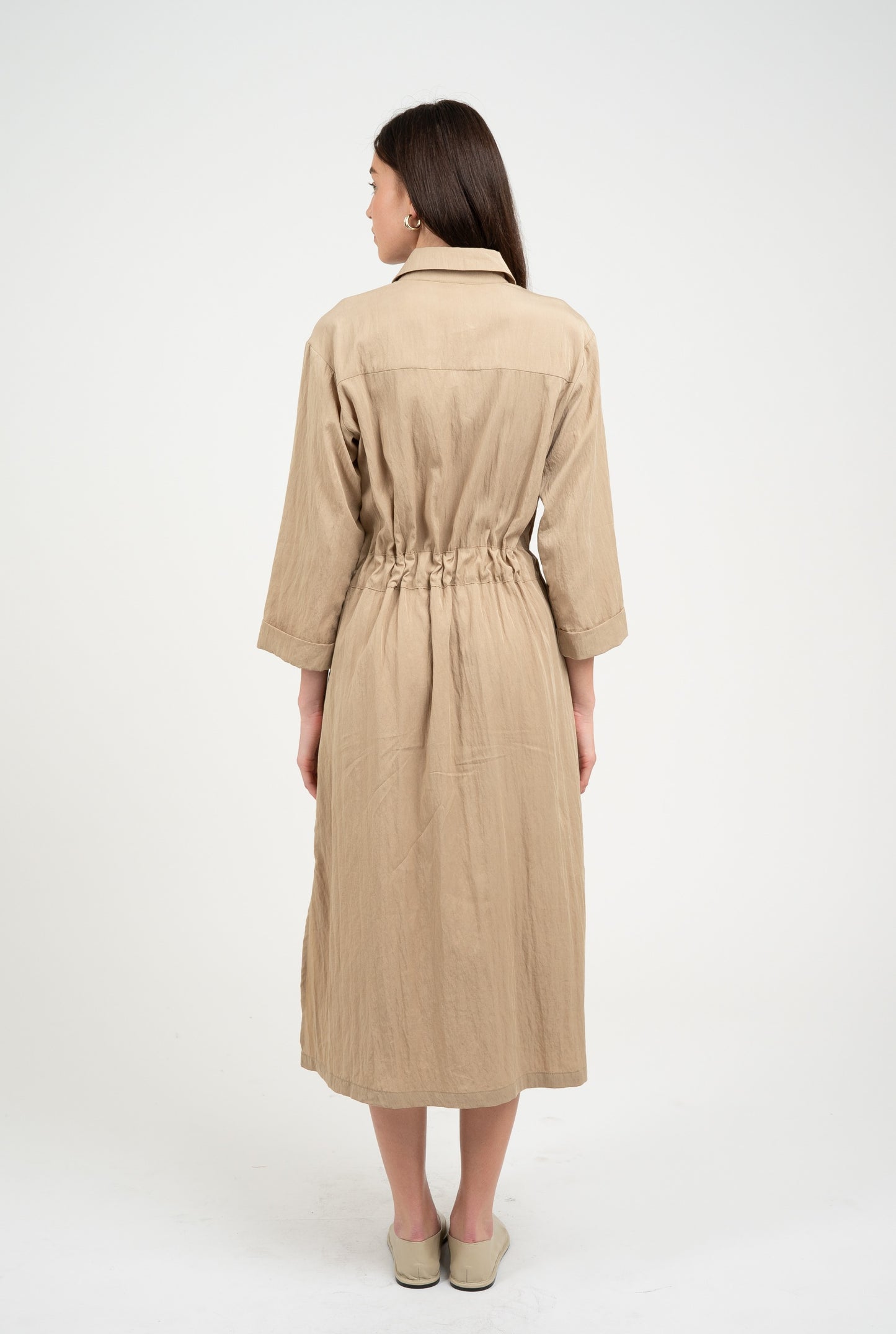 Marcia Shirt Dress - Beige