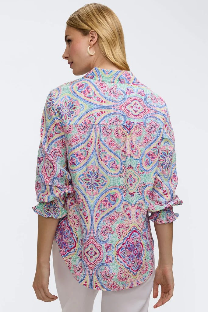 Olivia Shirt - Paisley Linen Blend