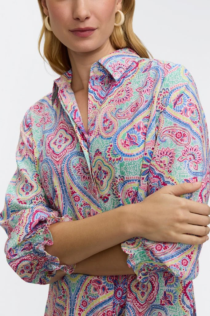 Olivia Shirt - Paisley Linen Blend