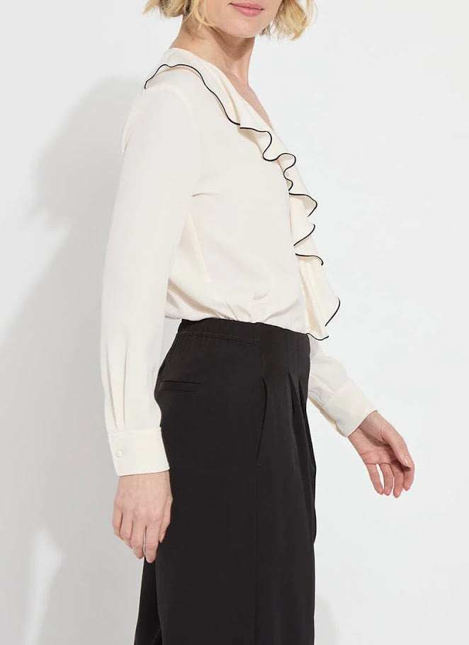 Marianne Ruffle Blouse - Chalk