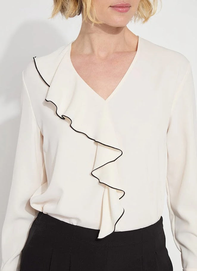 Marianne Ruffle Blouse - Chalk