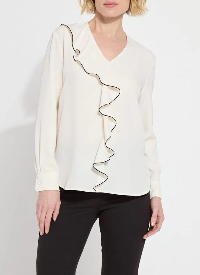 Marianne Ruffle Blouse - Chalk