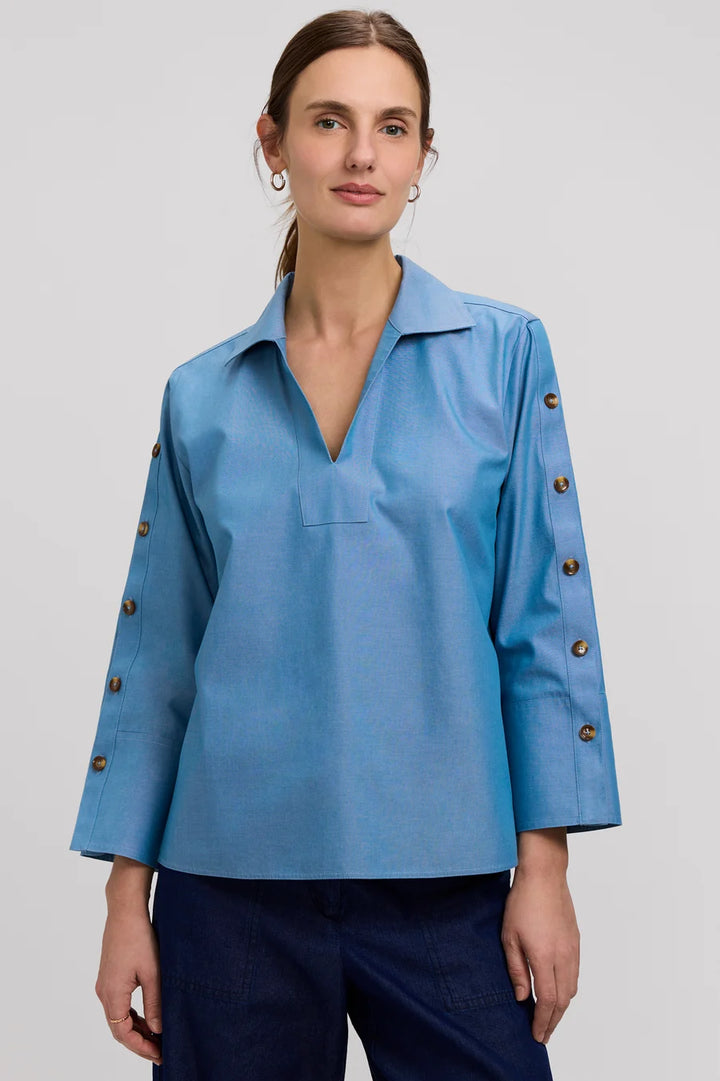 Lainey Blouse - Soft Indigo