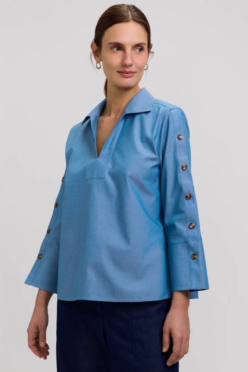 Lainey Blouse - Soft Indigo