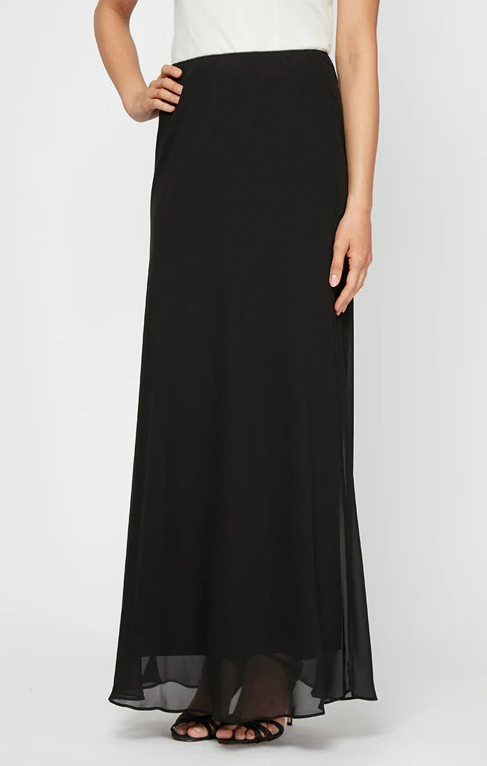 A-Line Chiffon Skirt - Black