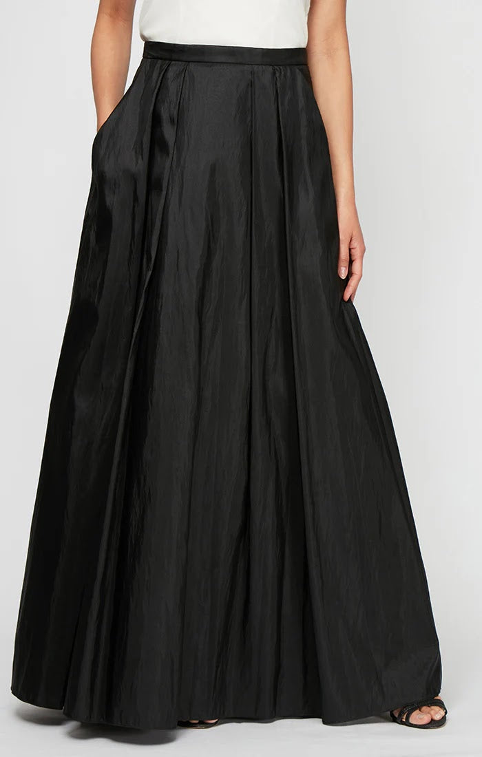 Full Length Taffeta Skirt - Black