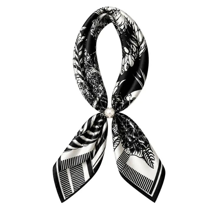 Ready to Wear Scarf - Black / White