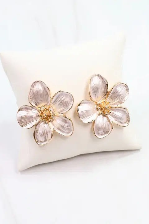 Pansy Flower Earring - Gold