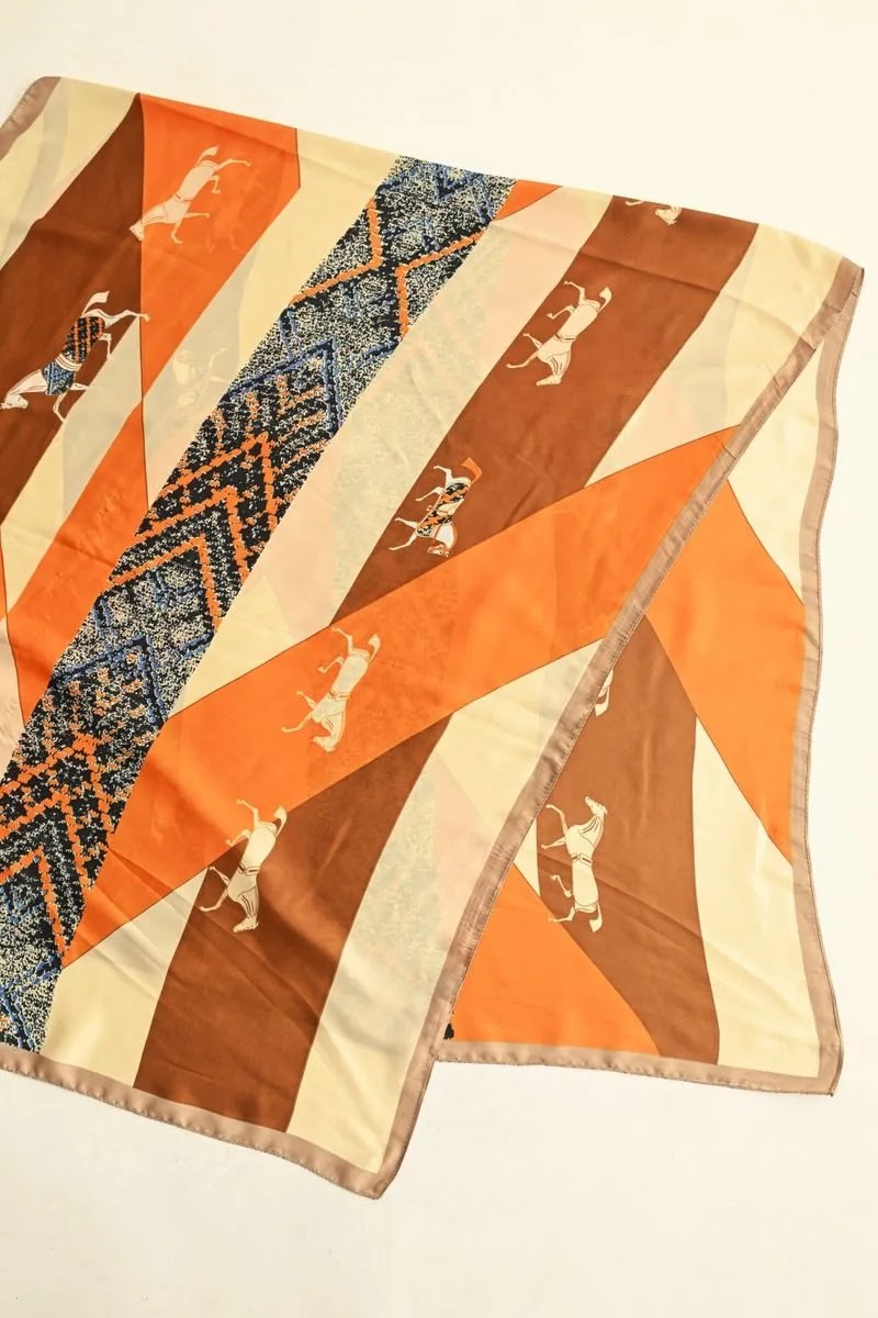 Shirt Scarf - Orange/Brown
