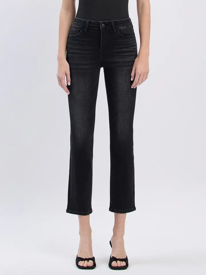 The Jeanne HR Slim Straight Jean - Black