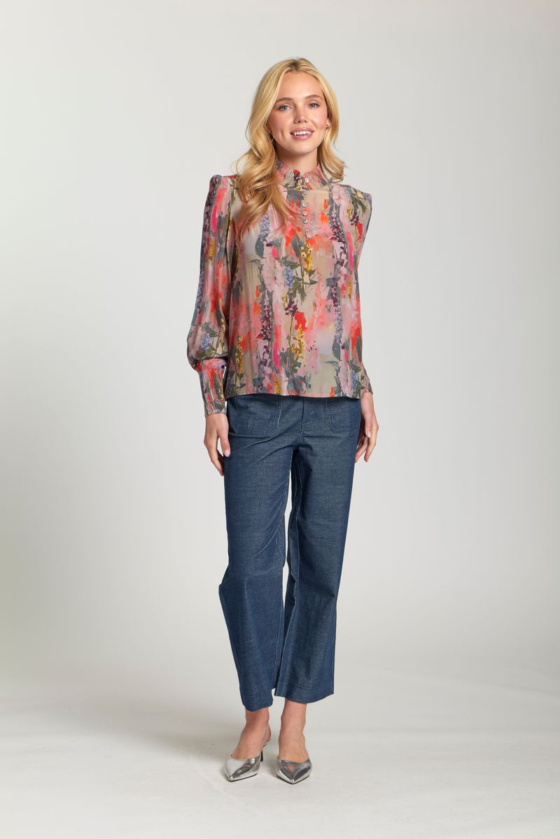 The Celine Blouse - Pink Multi