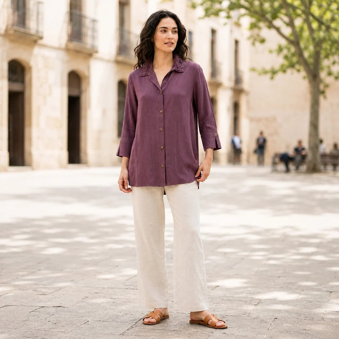 Eleanor Shirt - Eggplant