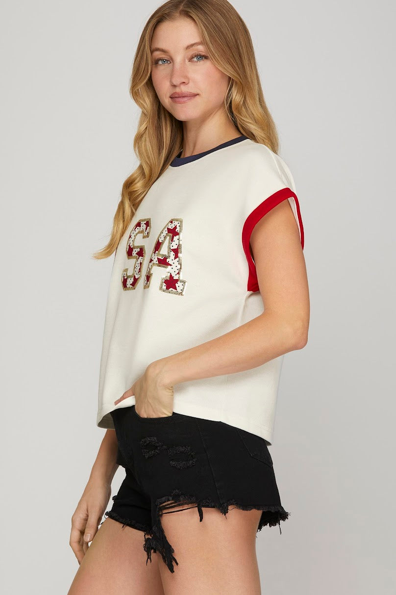 USA Top - Off White