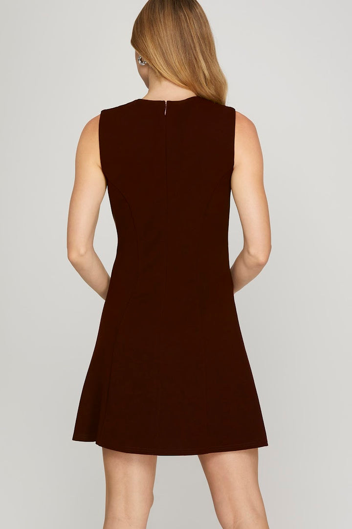 Maddison Mini Dress - Dark Plum