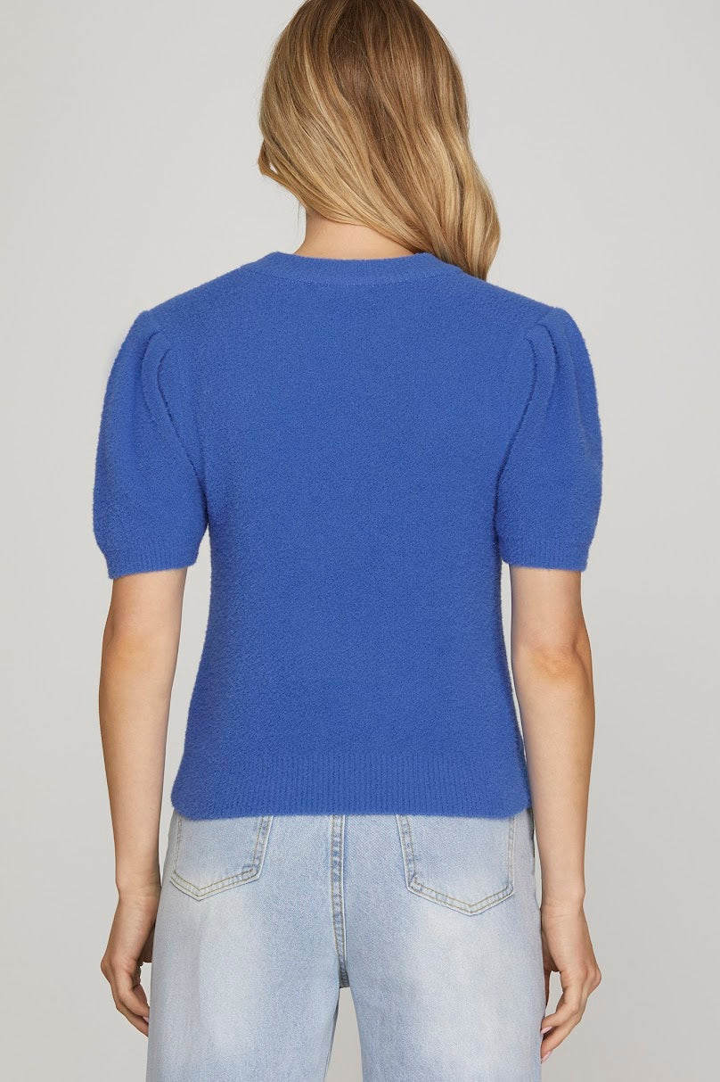 Easy Peasy Sweater - Diva Blue