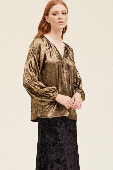 The Patricia Blouse - Gold Black