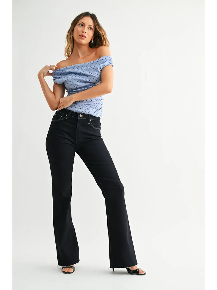Hailey HR Flare Jeans - Super Dark Wash