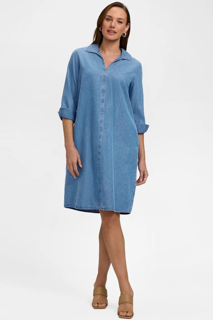 Agnes Denim Dress - Bleach Wash