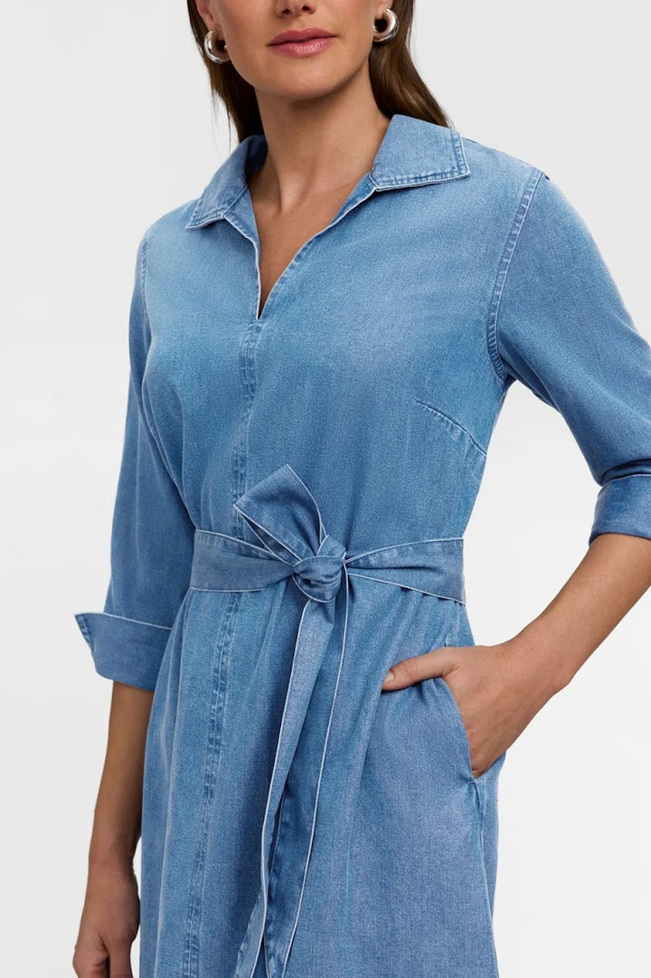 Agnes Denim Dress - Bleach Wash