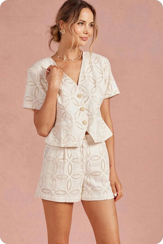 Carrie Short Set - Ecru