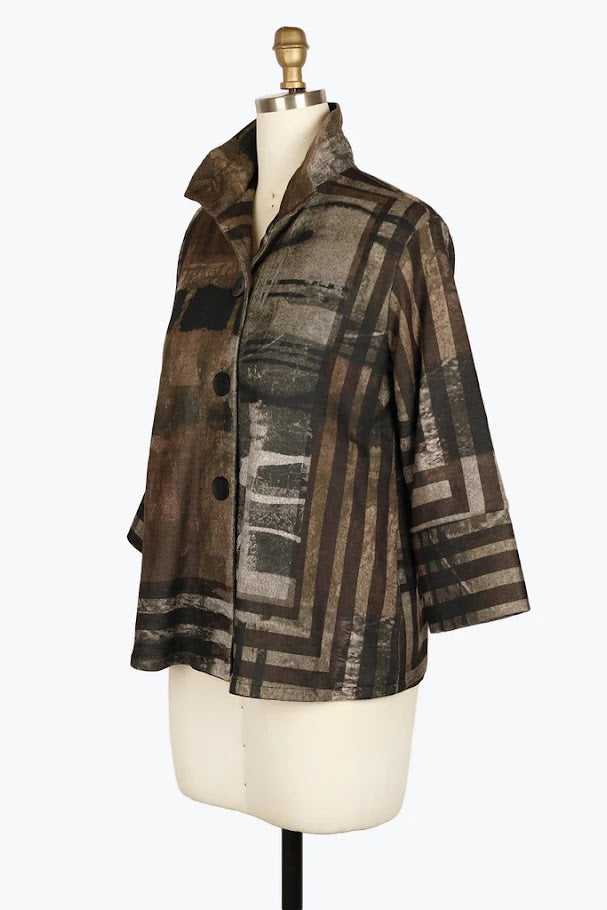 Framed Art Jacket - Brown