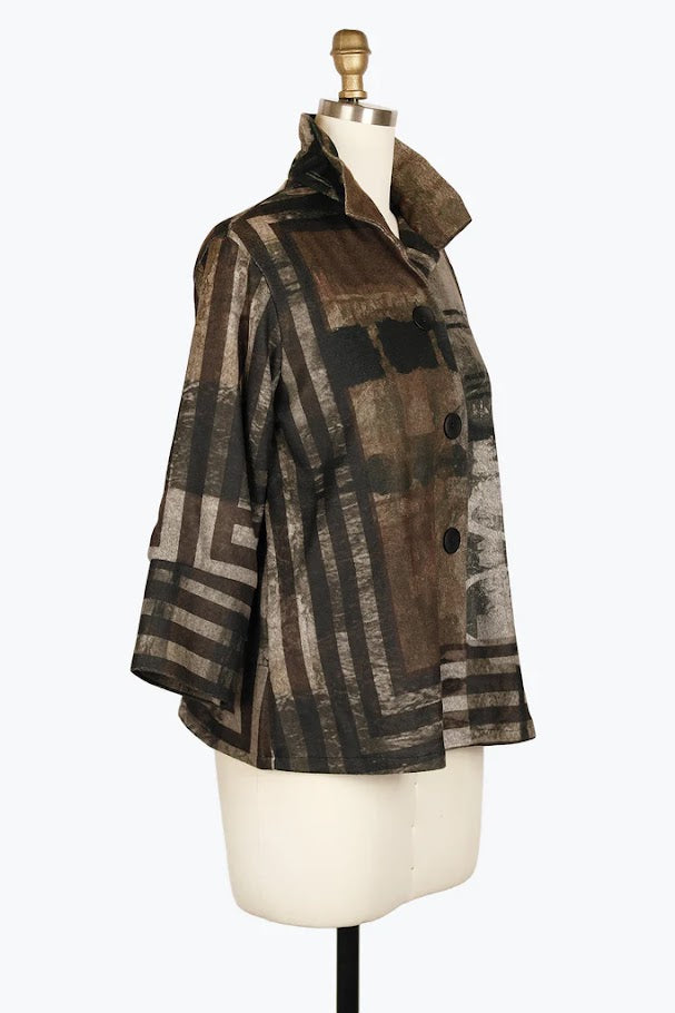 Framed Art Jacket - Brown