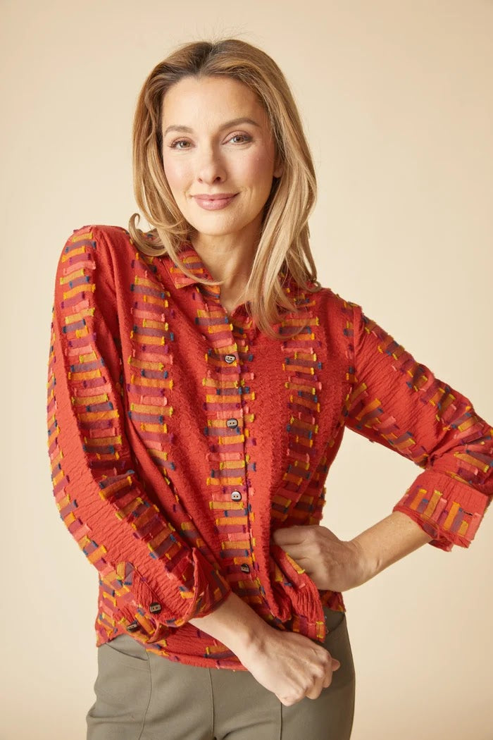 Embroidered Cotton Top - Sienna