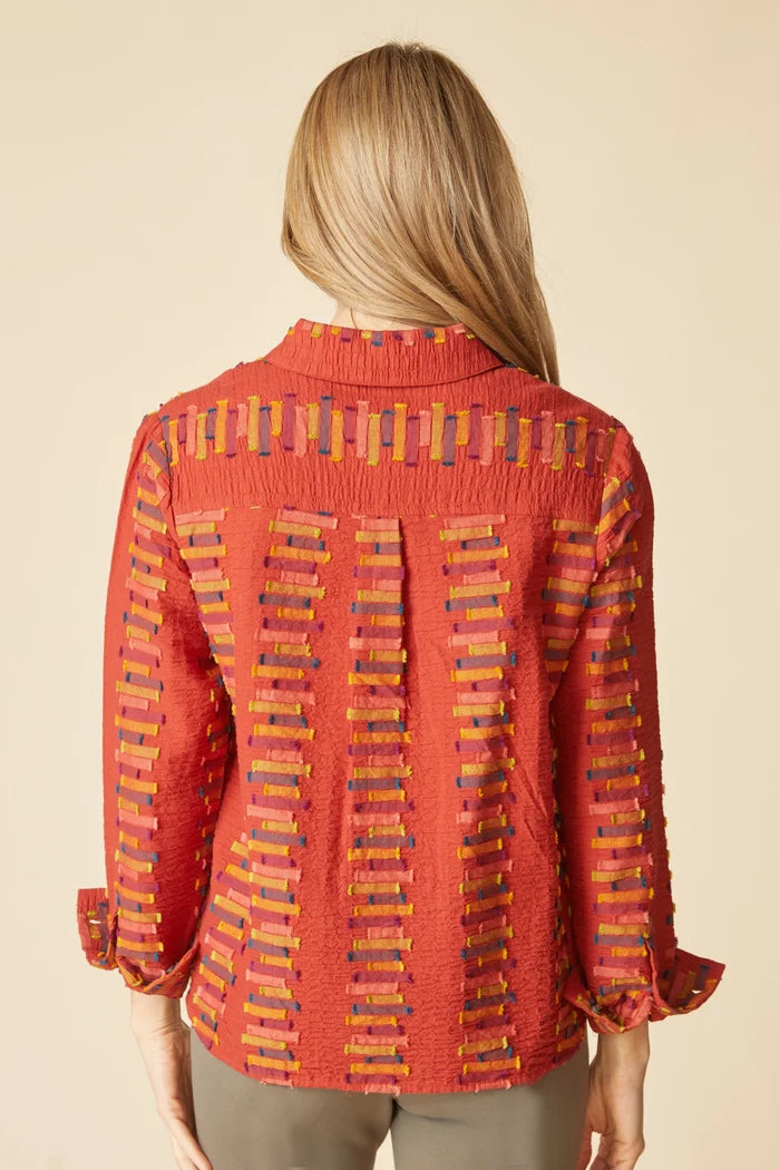 Embroidered Cotton Top - Sienna