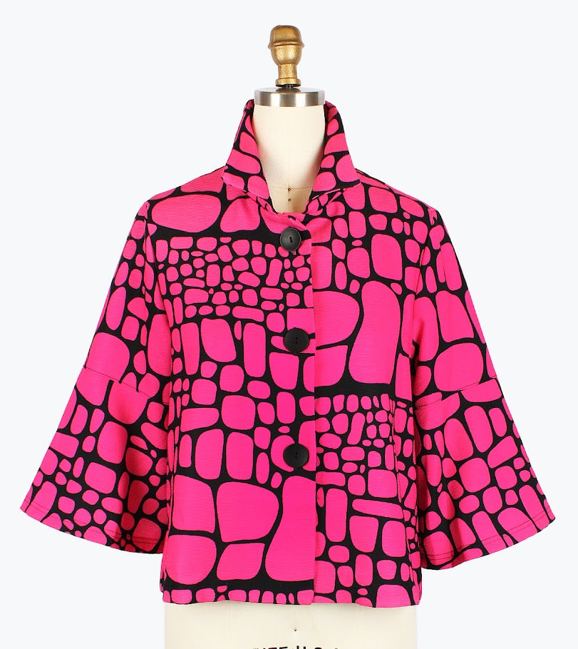 Fun In Fuchsia Jacket - Fuchsia Black