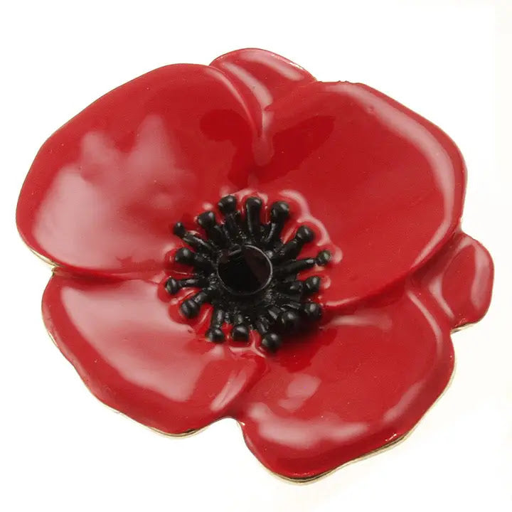 Poppy Brooch - Vibrant Red
