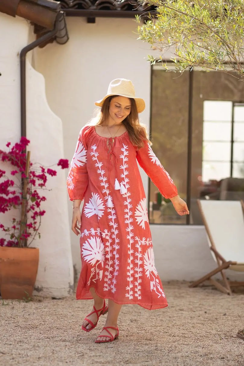 Elana Dress - Coral