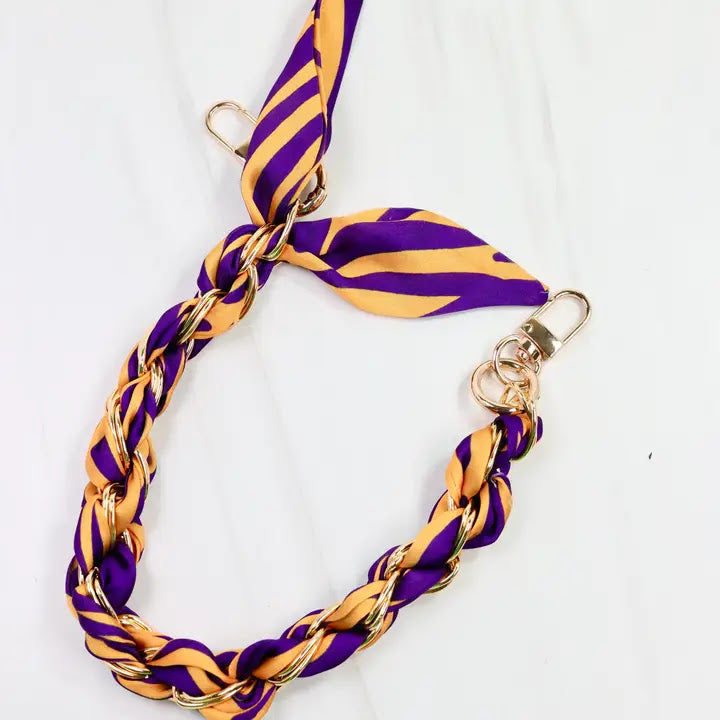 Serafina Scarf Purse Chain - Purple Gold