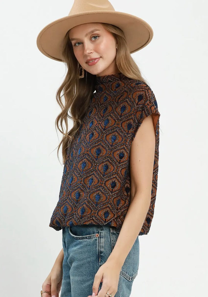 Ryleigh Bubble Top - Rust
