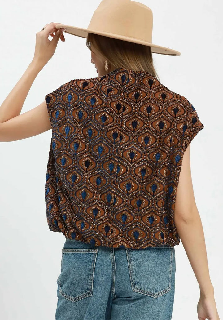 Ryleigh Bubble Top - Rust