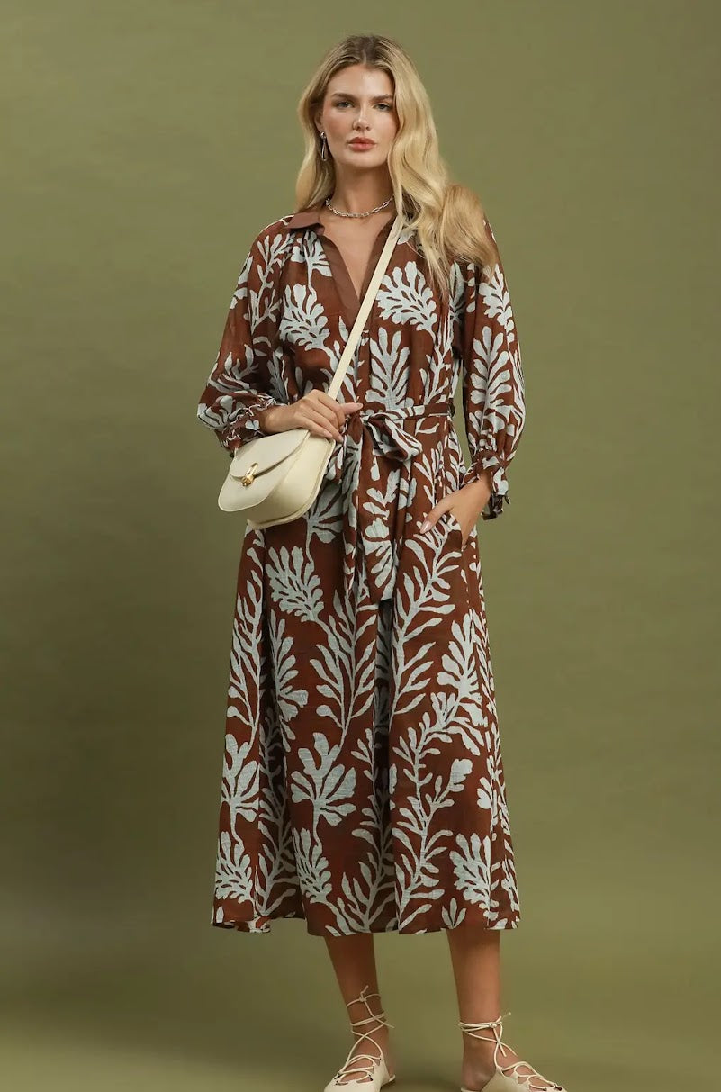 Cora Midi Dress - Chocolate Mix