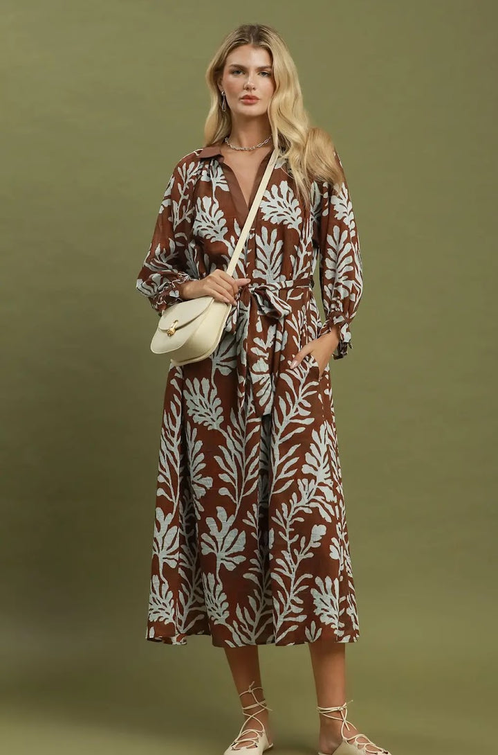 Cora Midi Dress - Chocolate Mix