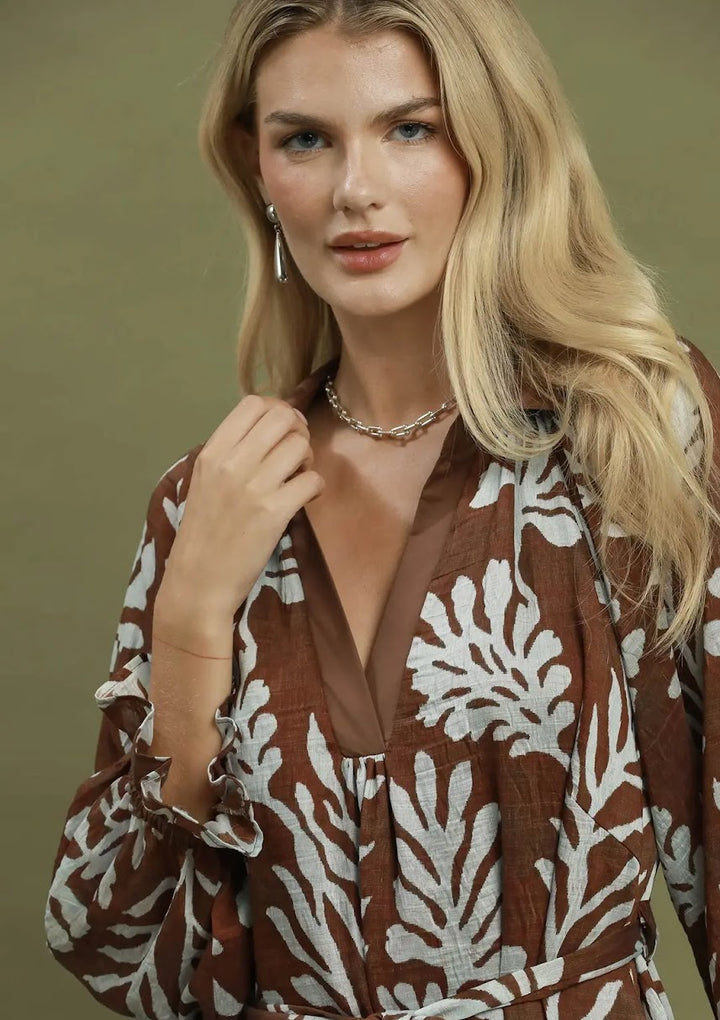 Cora Midi Dress - Chocolate Mix