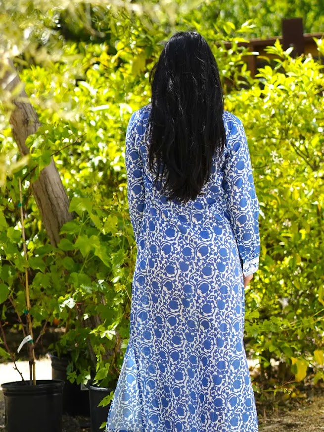Adriana Shirt  Dress - Blue