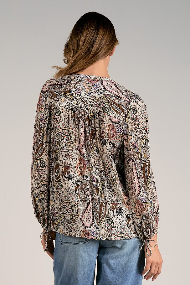 Pretty In Paisley Top - Beige Paisley