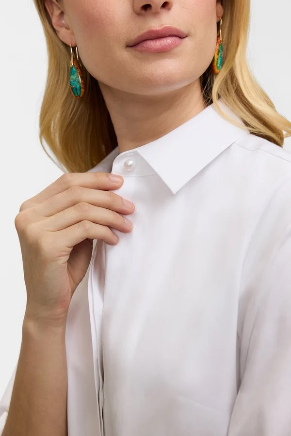 Beatrice Stretch Sateen Shirt - White